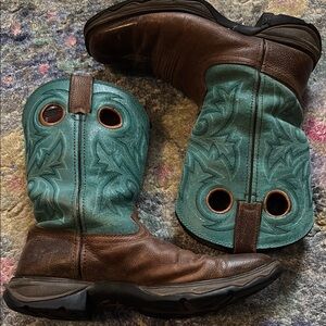 Durango Lady Rebel Brown & Turquoise Cowboy Boots